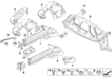 Колесная ниша/лонжерон для BMW E85 Z4 2.2i M54 (схема запасных частей)