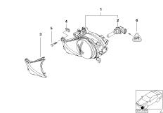 фары противотуманные для BMW E39 535i M62 (схема запасных частей)