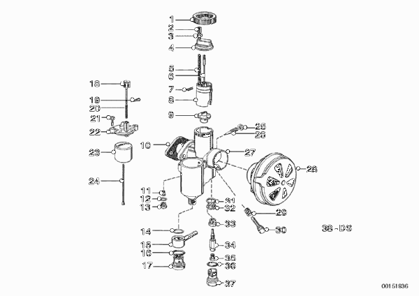 карбюратор для BMW T25 R25/2 0 (схема запчастей)