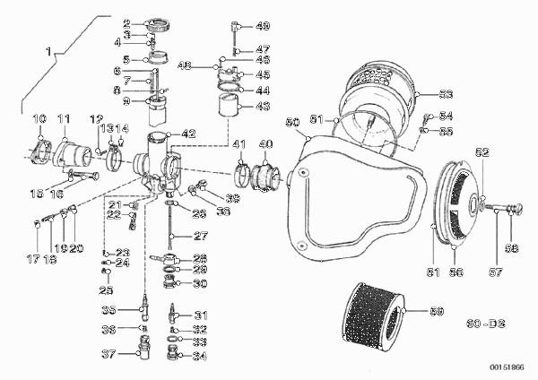 карбюратор для BMW T26 R26 0 (схема запчастей)
