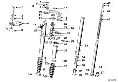 Телескопическая вилка для MOTO T24 R24 0 (схема запасных частей)