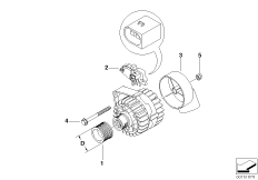 Детали генератора 120 А Bosch для BMW E85 Z4 2.2i M54 (схема запасных частей)
