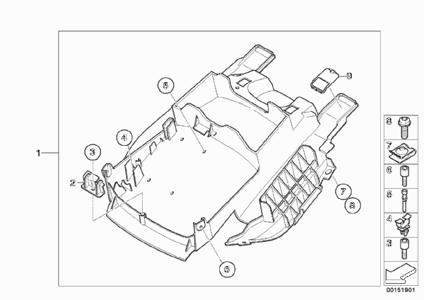 Деталь заднего кронштейна для BMW K40 K 1200 S (0581,0591) 0 (схема запчастей)
