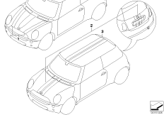 Декоративная полоса для BMW R56 One D W16 (схема запасных частей)