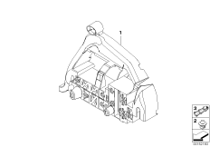 Кронштейн ЭБУ и модулей кузова для BMW E60 525xi N52 (схема запасных частей)