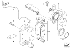 Датчик износа торм.накладки пер.колеса для BMW E87 120i N46 (схема запасных частей)