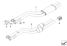 Катализатор/передний доп.глушитель для BMW E85 Z4 3.0si N52 (схема запасных частей)