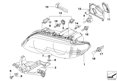 Детали фары для BMW E53 X5 3.0d M57N (схема запасных частей)