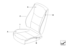 Инд.обивка переднего базового сиденья для BMW E90N 320d N47 (схема запасных частей)