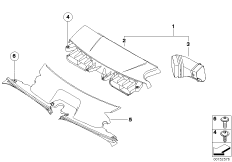Воздуховод для BMW E83 X3 3.0i M54 (схема запасных частей)