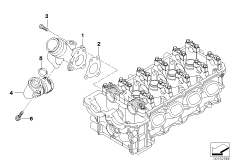 Водяной шланг системы охлаждения для BMW E90 320si N45 (схема запасных частей)