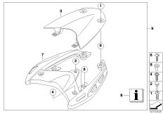 Доп.элементы багажника на крыше для MOTO K43 K 1200 R Sport (0585,0595) 0 (схема запасных частей)