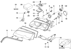 Детали ксеноновой фары для BMW E46 316Ci N40 (схема запасных частей)