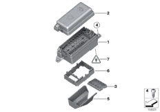 Детали блока предохранителей в мот.отсек для BMW R59 Cooper S N18 (схема запасных частей)