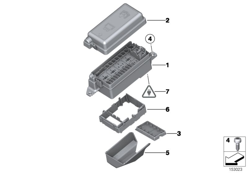Детали блока предохранителей в мот.отсек для MINI R56 Cooper D W16 (схема запчастей)