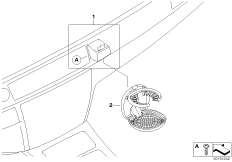Дооснащение подстаканником для BMW E93N 320d N47N (схема запасных частей)