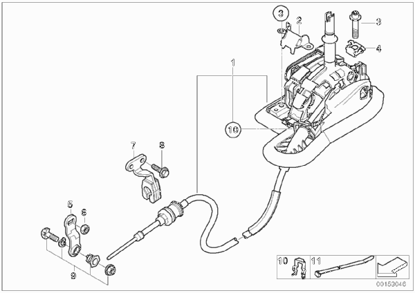 Механизм ПП стептроник АКПП для BMW E63 645Ci N62 (схема запчастей)
