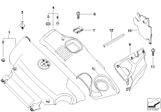 Звукоизоляционный кожух двигателя для BMW E46 318d M47 (схема запасных частей)