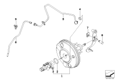 Вакуумный усилитель тормозов для MINI R53 Cooper S W11 (схема запасных частей)
