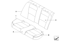 Обивка Individual заднего баз.сиденья для BMW E90 323i N52 (схема запасных частей)