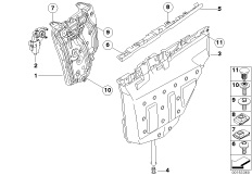 Механизм перемещения стекла двери Зд для BMW E93 325i N52N (схема запасных частей)