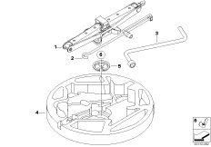 Бортовой инструмент/ домкрат для BMW E70 X5 3.0si N52N (схема запасных частей)