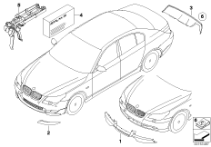 Насадки на передн.фартук M Performance для BMW E60 545i N62 (схема запасных частей)