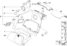 боковая обшивка задняя для BMW E85 Z4 2.0i N46 (схема запасных частей)