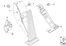 Привод педали аксел./модуль педали акс. для BMW E46 316i N46 (схема запасных частей)
