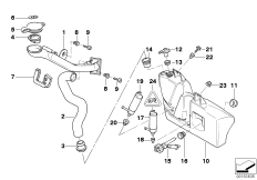 Бачок системы омывателей фар для BMW E38 L7 M73 (схема запасных частей)