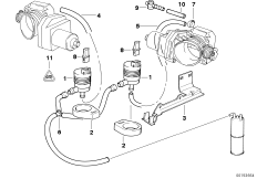 Клапан вент.топл.бака/клапан прим.возд. для BMW E38 750iL M73N (схема запасных частей)