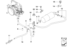 Клапан вент.топл.бака/клапан прим.возд. для BMW E39 540i M62 (схема запасных частей)