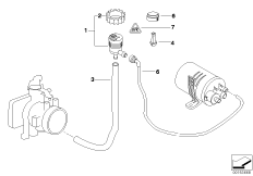 Клапан вентиляции топливного бака для BMW E46 316Ci M43 (схема запасных частей)