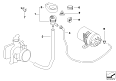 Клапан вентиляции топливного бака для BMW E46 320Ci M54 (схема запасных частей)
