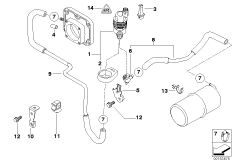 Клапан вентиляции топливного бака для BMW E53 X5 4.4i M62 (схема запасных частей)