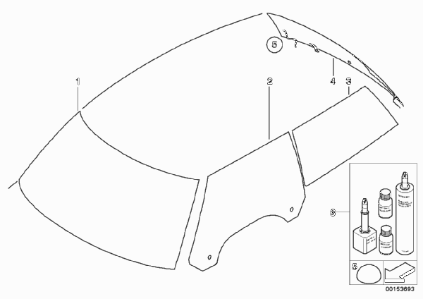 Остекление для MINI R56N Cooper S N18 (схема запчастей)