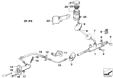 Привод управления сцеплением для BMW E30 325i M20 (схема запасных частей)