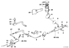 Привод управления сцеплением для BMW E34 518i M43 (схема запасных частей)