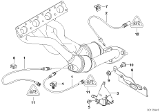 Лямбда-зонд/дополнительные элементы для BMW E85 Z4 2.0i N46 (схема запасных частей)