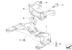 Крепление коробки передач/МКПП для BMW E61N M5 S85 (схема запасных частей)