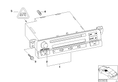 Радиоприемник BMW Business CD для BMW E46 320Cd M47N (схема запасных частей)