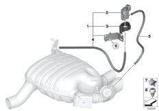 Вакуумное управление заслонкой глушителя для BMW E84 X1 20iX N20 (схема запасных частей)