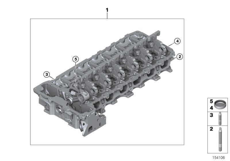 головка блока цилиндров для BMW E91N 335i N54 (схема запчастей)
