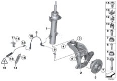 Ам.стойка Пд/повор.опора/подш.ст.колеса для BMW R55N Cooper N16 (схема запасных частей)