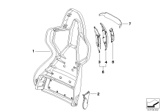 Сиденье Пд-каркас спинки/задняя панель для BMW E85 Z4 M3.2 S54 (схема запасных частей)