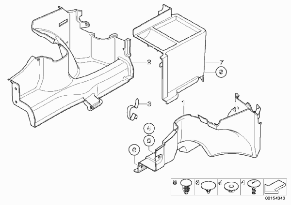 Обшивка багажного отделения Бок для BMW E85 Z4 3.0i M54 (схема запчастей)
