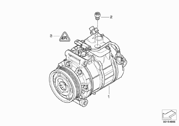 Compressore climatiz. - Ricambi Usati для BMW E91N 335d M57N2 (схема запчастей)