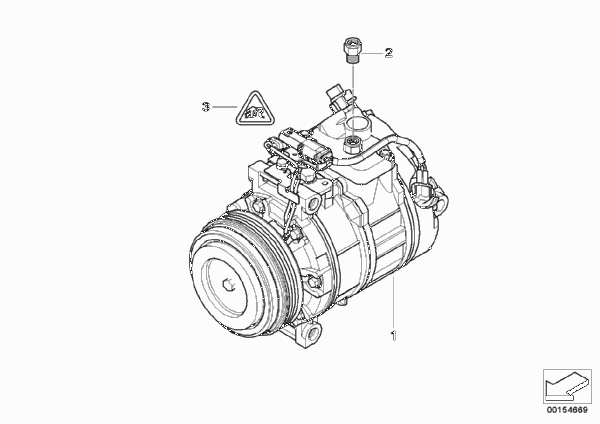 Compressore climatiz. - Ricambi Usati для BMW E92 335d M57N2 (схема запчастей)