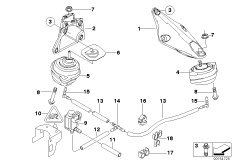 Подвеска двигателя для BMW E83N X3 3.0d M57N2 (схема запасных частей)