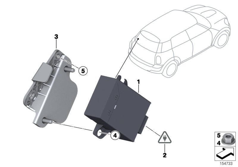 Steuergerät Spiegelanklappung для MINI R60 Cooper S N18 (схема запчастей)